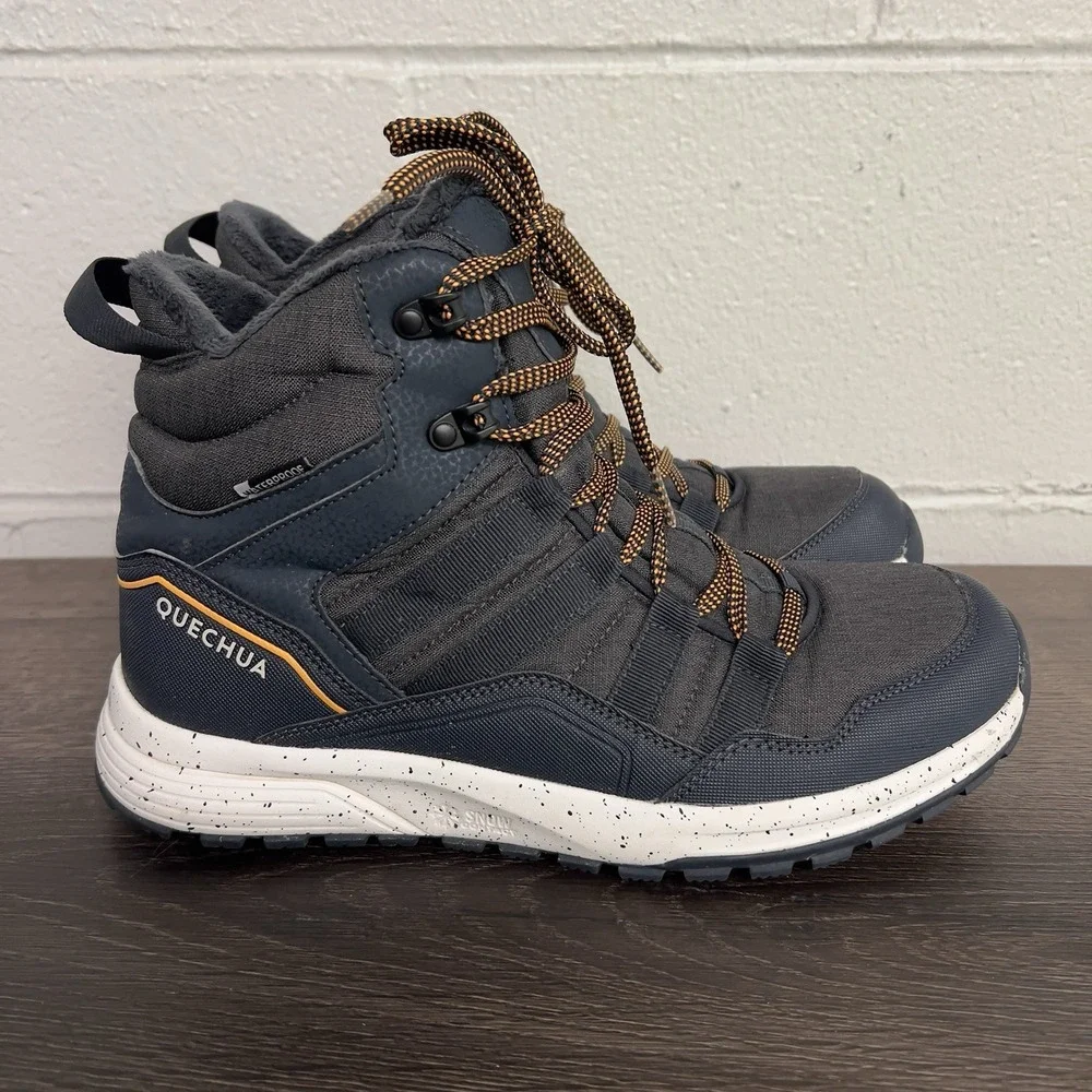 Quechua SH100 X-Warm Mid Mens Size 9.5 Waterproof Winter Hiking Boots Black
